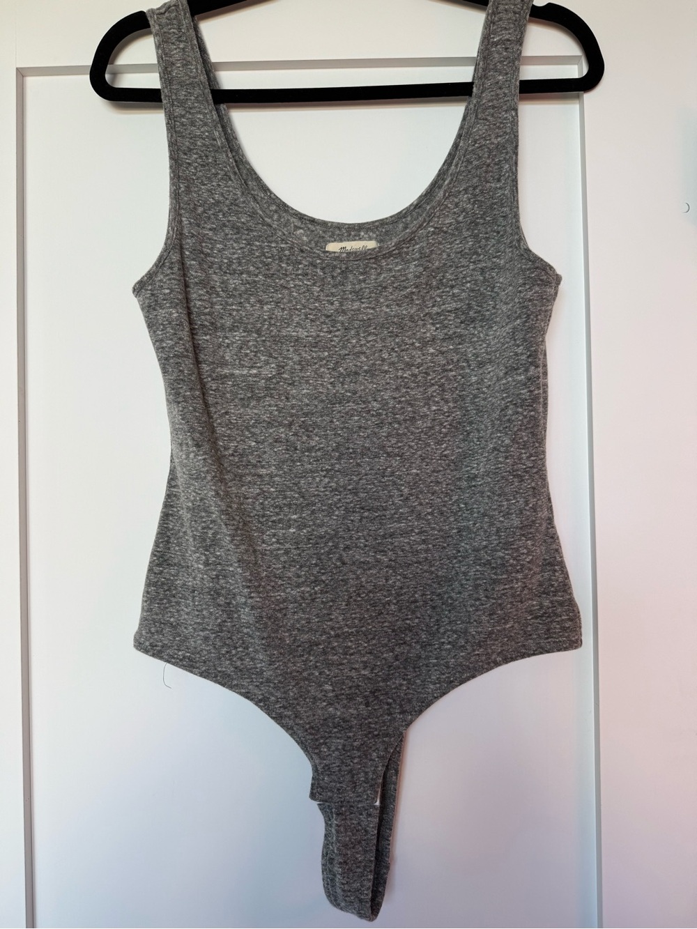 Madewell Gray Bodysuit Scoop Neck